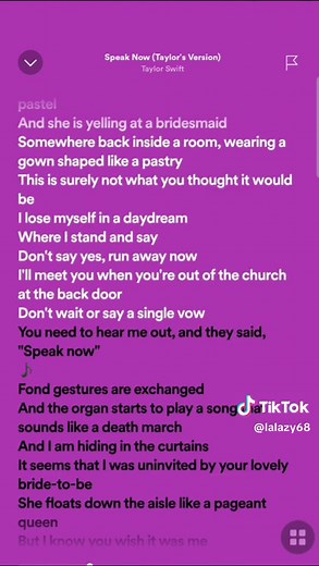 Speak Now by Taylor Swift (Taylor's version) #lyrics #taylorswift #speaknowtaylorsversion #fyp