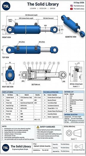 Hydraulic cylinder in solidworks Tutorial#solidworkstutorial#solidworksdesign#solidworks#haydraulic