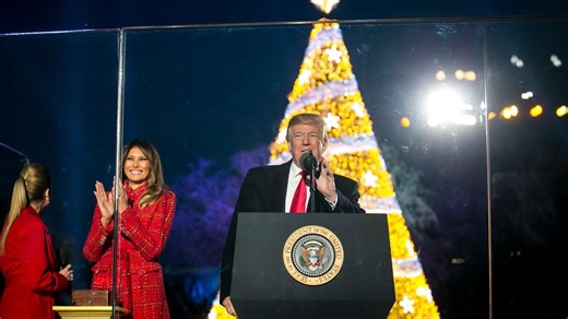 Trump and first lady light National Christmas Tree, a 35-foot red spruce from Virginia