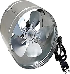 SunStream 10 Inch 1170 CFM Inline Booster Duct Fan Ventilation HVAC Exhaust Fan with Low Noise for Basements, Bathrooms, Kitchens and Workshops