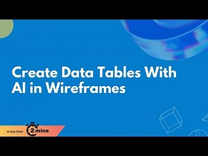 Create Data Tables With AI in Wireframes