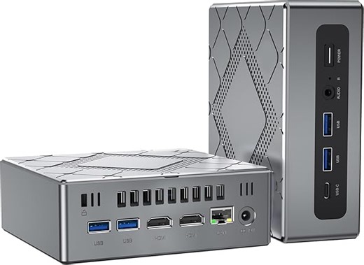 NiPoGi CK10 Mini PC W11 Pro Ιntel Core i5 12600H(12C/16T,4,5GHz,18MB Cache) Mini Computer Büro 16GB+16GB RAM 3200MHz+512GB M.2 NVMe SSD, WiFi6/BT5.2/2*HDMI+ 1*VGA Triple 4K UHD Display/Type C/RJ45