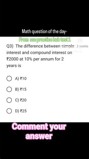 math question of the day-8, test link is available in discription #ssc #maths #ssccgl #sscgd #sscmts