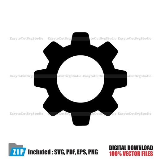 Gear SVG: Cogwheel Mechanical Vector Industrial Cricut PNG Printable Design (digital Download) - Etsy