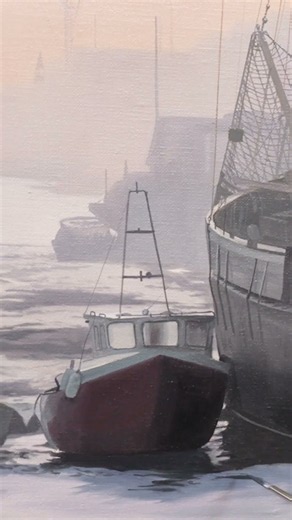 Painting a Hyper-Realistic Boat Scene #art #painting #artlessons