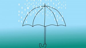 Rain Umbrella Vector On Blue Background Stock Footage Video (100% Royalty-free) 1101027811 | Shutterstock