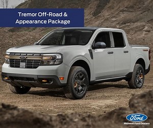 Shake things up with the Ford Maverick. 😜 This pickup is flexible, fun and capable without sacrificing the #BuiltFordTough power you’ve come to love. Prep your vehicle for when the pavement ends or choose a sharp style with these available packages: ✔️ Tremor Off-Road Package with dark-appearance head and taillamps, rugged all-terrain tires, an off-road-tuned suspension and steel skid plates. ✔️ Tremor Off-Road Package Plus Appearance Package with all the above plus Carbonized Gray elements, in