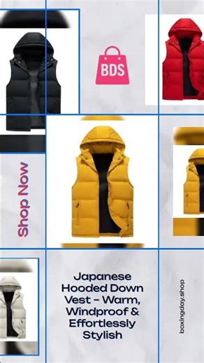 Japanese Hooded Down Vest – Warm, Windproof & Effortlessly Stylish