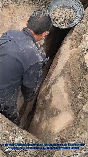 Gold Ore Collection: Manual Prospecting in Pit – Traditional Mining Method