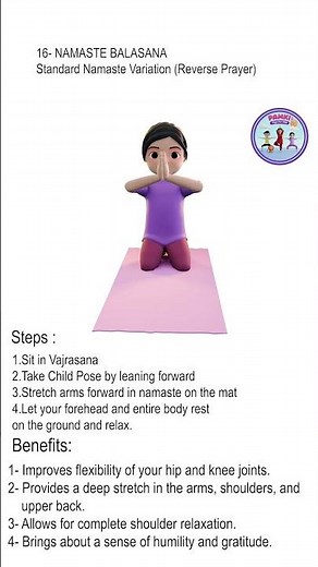 Reverse Prayer Namaste Pose 🙏 | Relaxation | Kids Yoga & Beginners #shortsviral #feedshorts #yoga