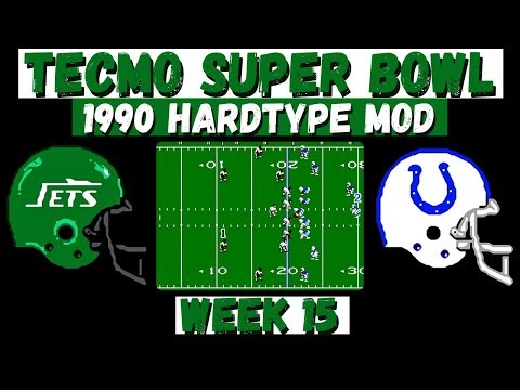1990 Tecmo Super Bowl - Jets vs Colts Week 15 - NES