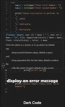 Basic Calculator in Python | Dark Code