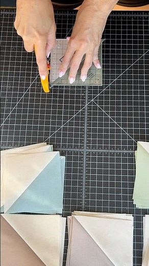 Trimming HSTs for Suzy Quilts’ Fat Quarter Stars | Using a Bloc Loc Ruler