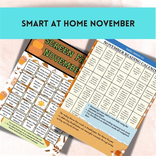 November Learning Bundle – Reading Log, Screen-free Bingo & Printables - Etsy Canada