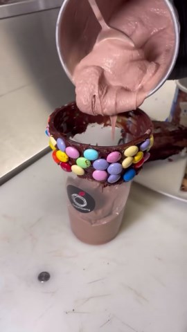 I made a milkshake with a whole slice of chocolate cake