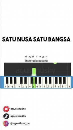 #shorts Satu Nusa Satu Bangsa | Not Pianika Lagu Wajib | Lagu Wajib Nasional