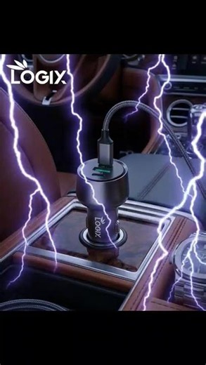 Charge Smarter, Drive Safer ⚡ LOGIX 3-Port Fast Car Charger (Overheat Protection)