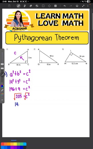 Grade 8 Math: Pythagorean Theorem Part 3 ✅️Solving Missing Parts of a Right Triangle using Pythagorean Theorem | Math Video Lessons