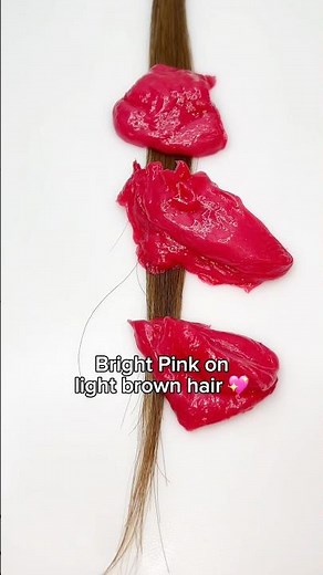Vibrant Pink semi-permanent color on light brown hair 🩷 Pallure Color Pigment Refresher