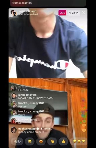wait noah liked johnny orlando’s latest post i miss their friendship so much when noah used to teach him how to throw it back on live lmao 😭