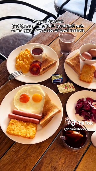 August Special: Free Plate of Beef Rasher with 3 Breakfast Sets