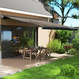 Outsunny 3.5 x 3 m Electric Awning with Remote Controller
