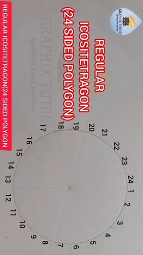 HOW TO CONSTRUCT POLYGON WITH 24 EQUAL SIDES (ICOSITETRAGON). #ICOSITETRAGON
