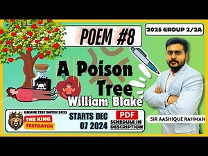 A poison Tree Poem 8 9th Std | TNPSC General English | Explanation with All Details 2024