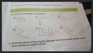 A simple curve which is closed is known as a simple closed curv... | Filo