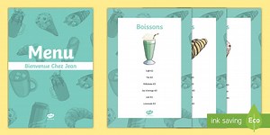 French Cafe Role-Play Menu