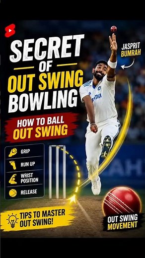 😱How to Ball Out Swing | Fast Bowling |Cricket Tips | 3d animation | Jasprit bumrah #cricket #shorts