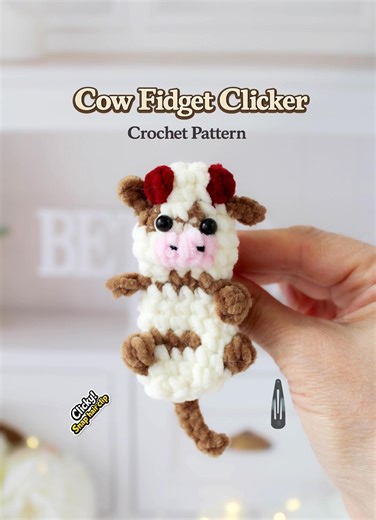 Cow Crochet Pattern Fidget Clicker PDF | Pocket Hug Sensory Toy | Amigurumi Cow - Etsy