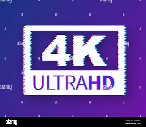 Video dimension label. Video resolution 4K badge. Glitch icon. Vector stock illustration Stock Vector Image & Art - Alamy