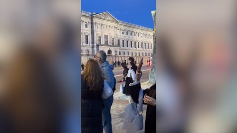 Louvre heist window becomes unexpected tourist hotspot