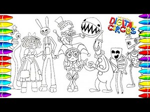 Amazing Digital Circus Coloring new pages How to color all new characters Jax Pomni Rogatha