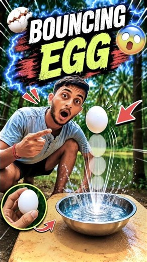 BOUNCEING EGG 🥚 😱 #BouncingEgg#ScienceExperiment #shots