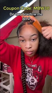 🥰Do Two Braids with me! Cornrows Long Braids Hairstyle Tutorial For Beginners Friendly #mybraidedwig