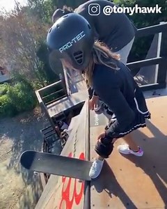 254M views · 104K reactions | Need a little Sunday inspo?   Tony Hawk helped 12-year-old Sky Brown take on a "mega ramp" — something he says he hadn't done for a few years and wanted to relearn the technique himself. Girls can do anything!   Tony Hawk | ABC Sport | Facebook