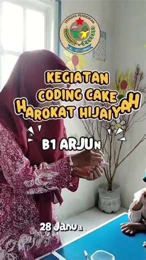 Belajar agama jadi makin seru 🍰🤍 Ananda B1 Arjuna praktik Coding Cake Harokat Hijaiyah ✨ Kenal fathah, kasrah, lan dhommah sambil bermain 🌙 MasyaAllah, pinter lan semangat 🌸 Terima kasih, Mama 🤍 #B1Arjuna #CodingHijaiyah #BelajarSeru #TKAlKaromah #AnakSholehSholehah ✨