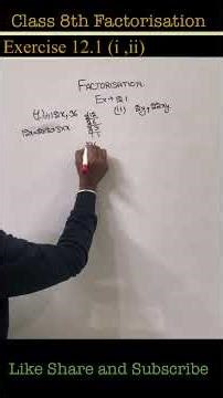 Class 8 Factorisation Exercise 12.1 Q1 (i & ii) – Easiest Trick Ever! | NCERT | Most Important