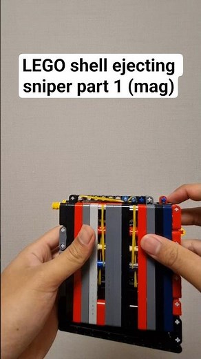 LEGO shell ejecting sniper gun part1(mag) new mechanism #legoshell ejectingsniper #레고총 #레고고무줄연사