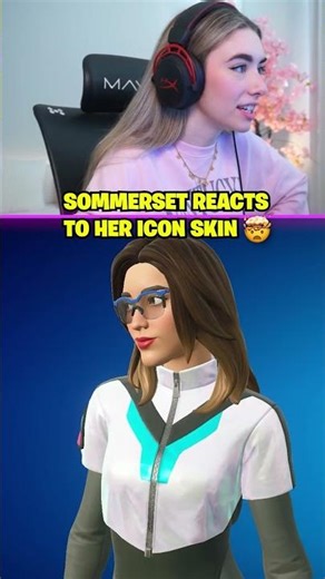 Sommerset Reacts to Her Icon Skin In Fortnite 😲 #iconskin