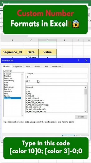 🎯 Master Custom Number Formats in Excel