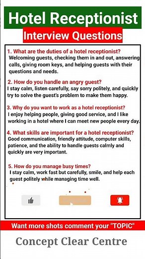 Hotel Receptionist Front Desk Agent Job Interview Questions and Answers to ace your Dream Job