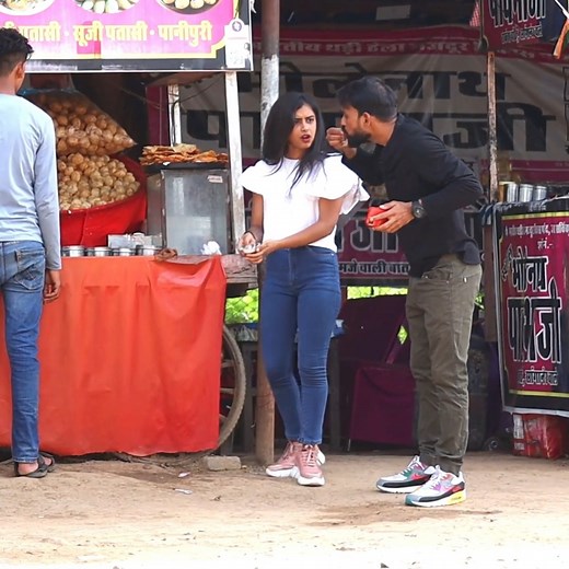 Eating Girl's Pani Puri Prank | Prank Rush
