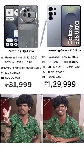 Nothing phone 3a pro vs Samsung s25 ultra 🤯 comparison #nothingphone3a #samsungs25ultra #tech