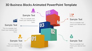 5 Steps 3D Model Cubes PowerPoint Diagram - SlideModel