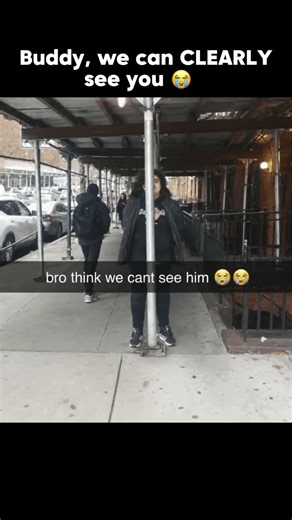 Bro thinks we can't see him 😭