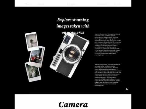 Camera Landing Page Design | UI/UX Showcase