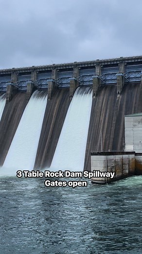 164K views · 1.7K reactions | 3 gates at Table Rock Dam were opened Wednesday morning (9/24/2025) due to recent heavy rain in the Ozarks. | Cave Guide Corey | Facebook